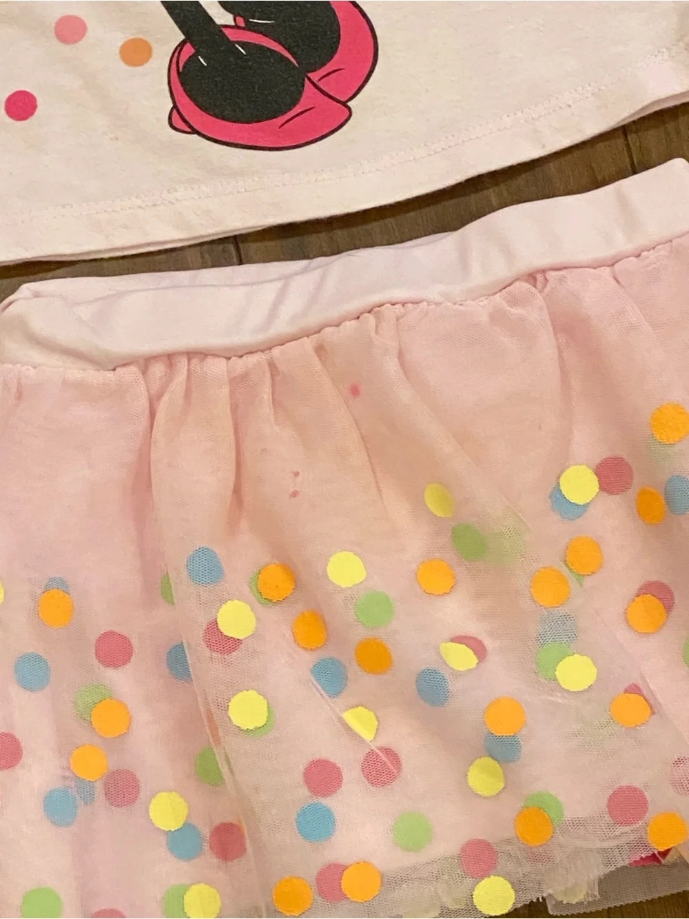 Disney Minnie Mouse shirt and tutu skirt skort 2T